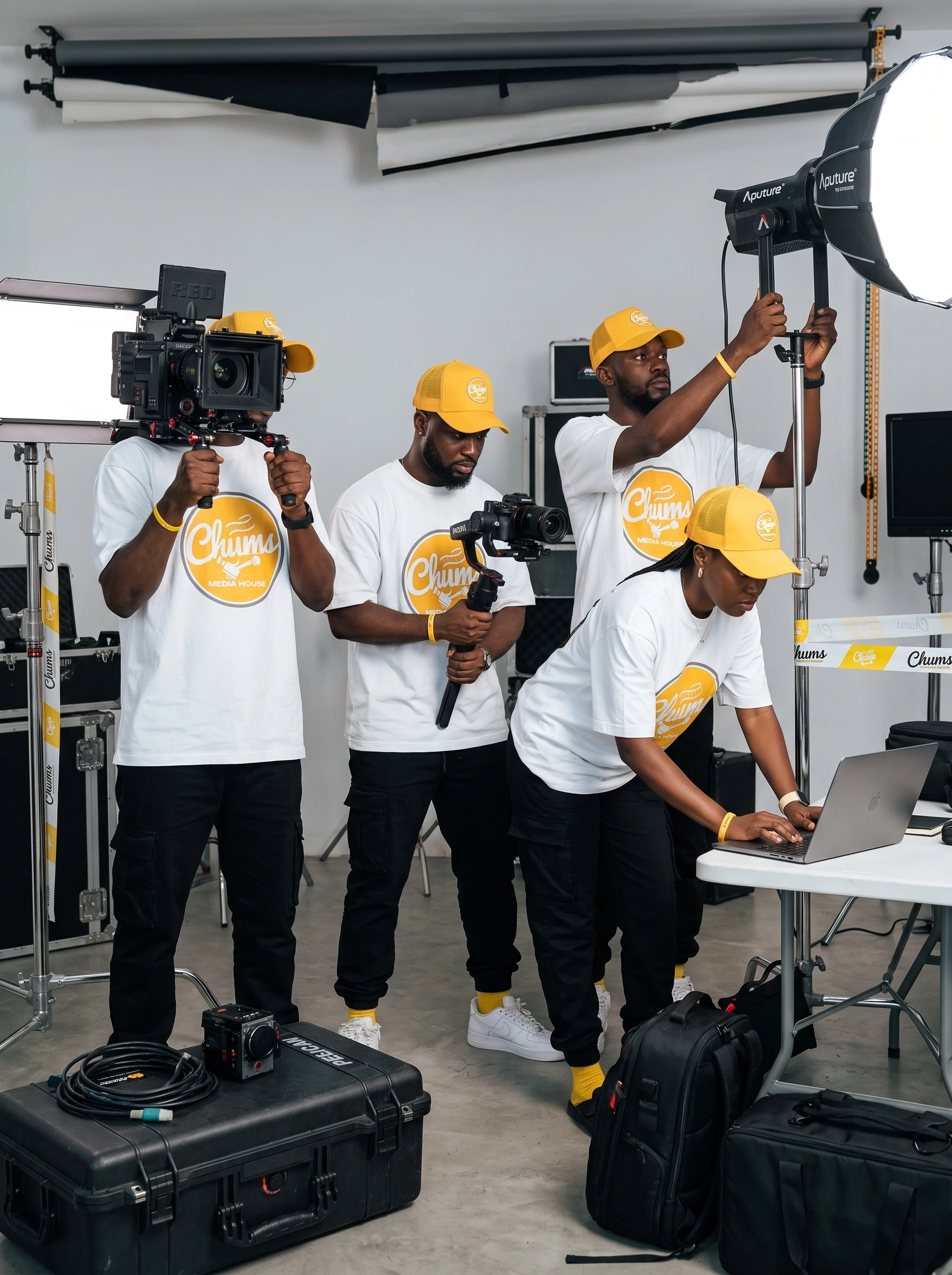 Chums Media House production crew shoot